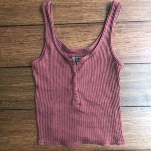 Half button up tank crop top